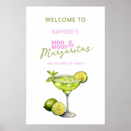 MooMoos & Margaritas Sällskapsdamer Välkomstskylt Poster