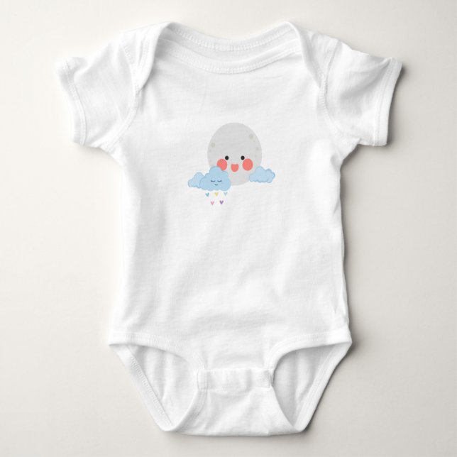 Moon and cloud cute design t shirt (Framsida)