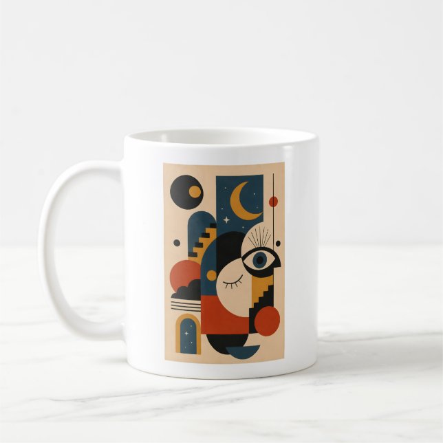 Moon and Eye – Geometric Art Mug Kaffemugg (Vänster)