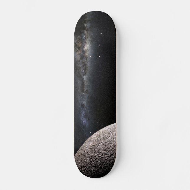 Moon and Galaxy Skateboard Bräda 20 Cm (Framsida)