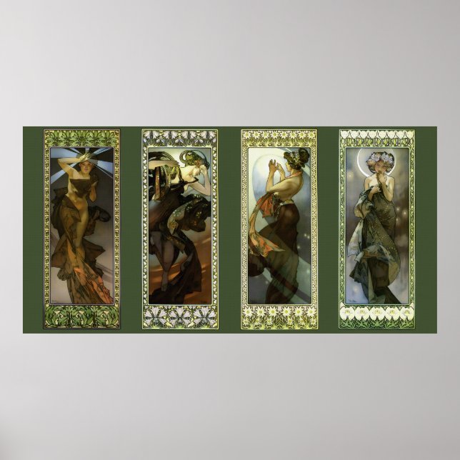Moon and Stars by Alphonse Mucha Poster (Framsidan)