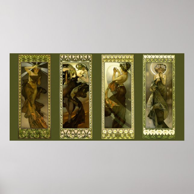 Moon and Stars by Alphonse Mucha Poster (Framsidan)