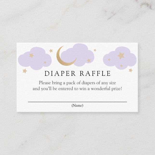 Moon and Stars Diaper Raffle insert card Tilläggskort (Framsida)