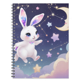 Moon Bunny Journal – Celestial Dream Rabbit Kawaii Anteckningsbok