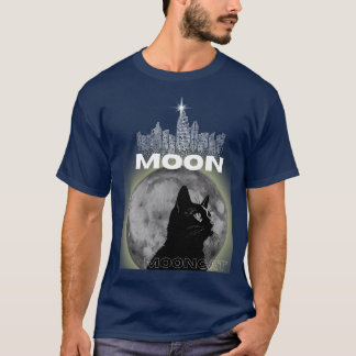 Moon Cat & Midnight Library-tröja T Shirt