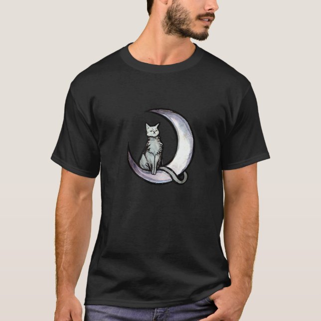 Moon Cat moonchild kitty 3 T Shirt (Framsida)