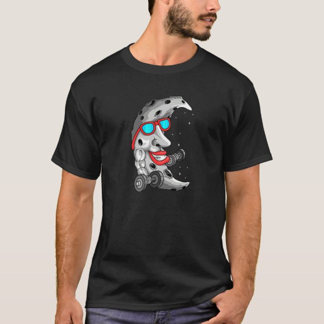 Moon Celestial Astronomy Fitness Workout Asteroid  T Shirt (Framsida)