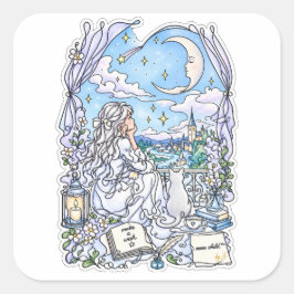 Moon Child™ | Celestial Original Character Sticker Fyrkantigt Klistermärke