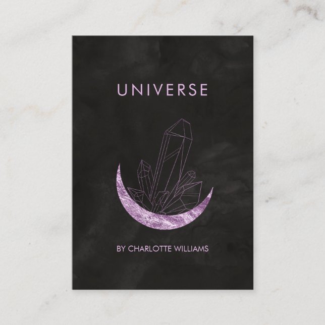  Moon Crystal Energy Healer Business Card Visitenk Visitkort (Framsida)