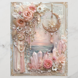 Moon Crystals Junk Journal Scrapbook Paper