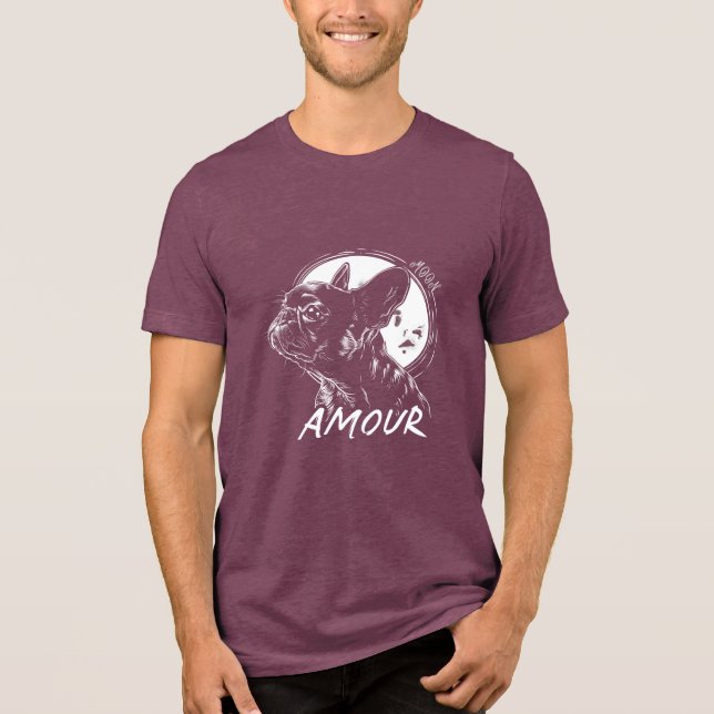 Moon Dog Amour Shirt - Romantic French Gothic Pet  T (Framsida)