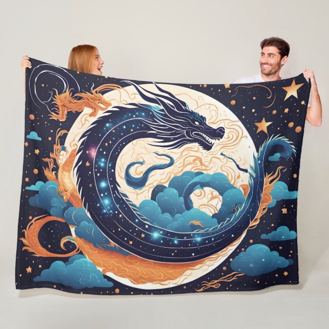 moon dragon blanket fleecefilt (På plats)