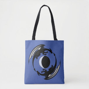 Moon Dragons Fantasy Design Tote Bag Tygkasse