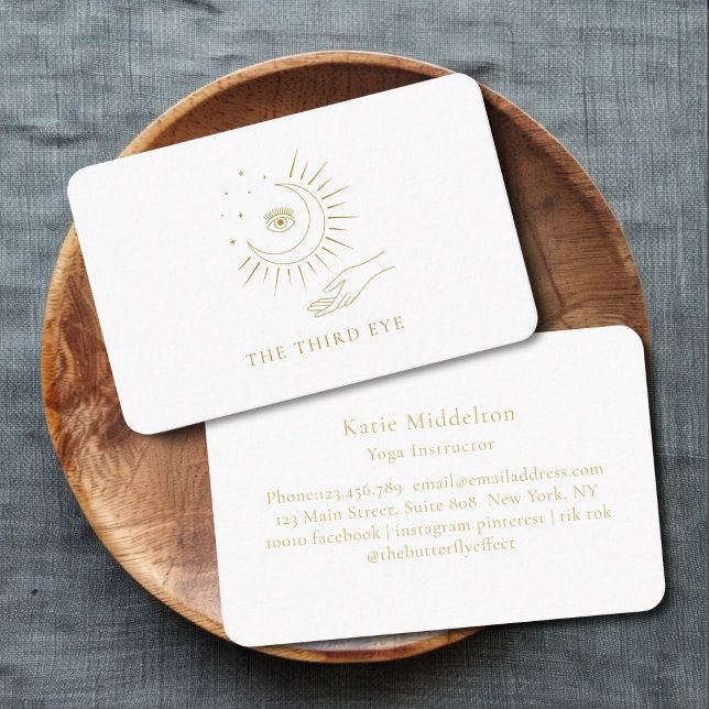 Moon Eye Yoga Reiki Välbefinnande  Visitkort (Moon Eye Yoga Reiki Wellness Business Card)