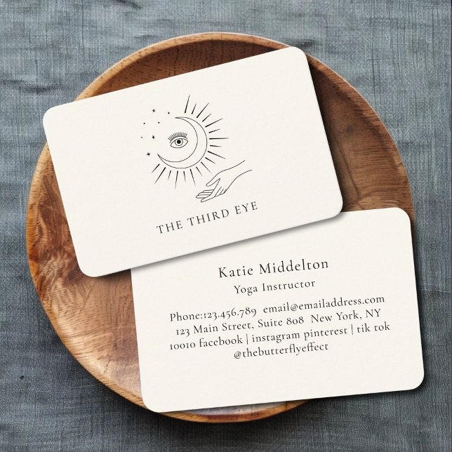 Moon Eye Yoga Reiki Wellness  Visitkort (Moon Eye Yoga Reiki Wellness Business Card)