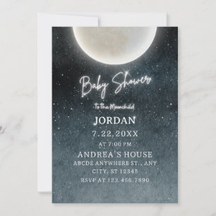 Moon galaxy Baby Shower Inbjudningar