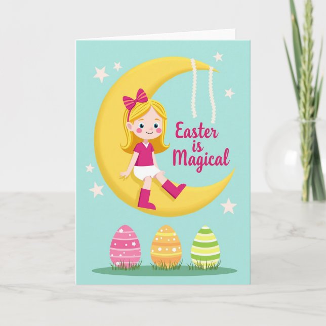 Moon Girl Spring Greeting Card Kort (Framsida)