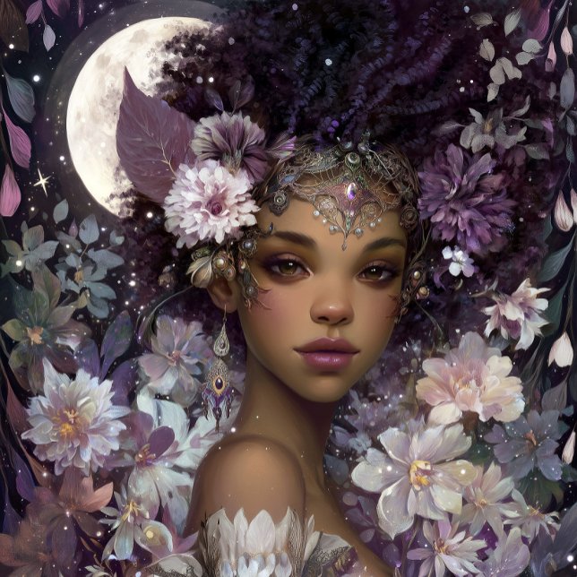 Moon Goddess Black Fantasy Art Black Queen Poster (Skapare uppladdad)