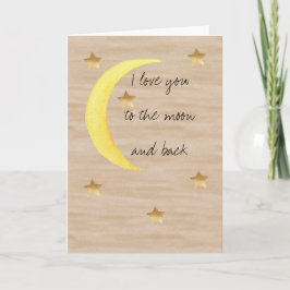 Moon Gold Stars I love you to the moon & back Kort