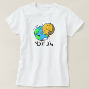 Moon Joy Söt Jord och Måne Kram T Shirt