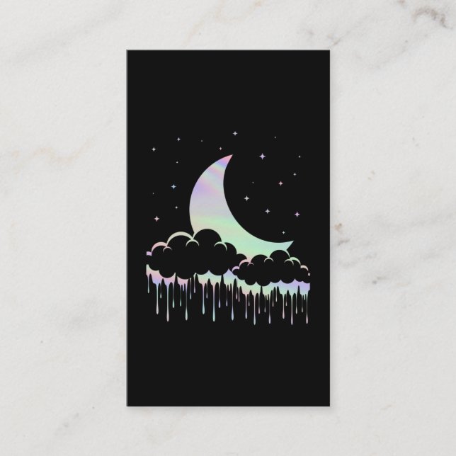 Moon Kawaii Pastel Goth Aesthetic Visitkort (Framsida)
