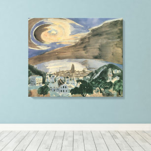Moon Over Barcelona av Walter Gramatte Canvastryck