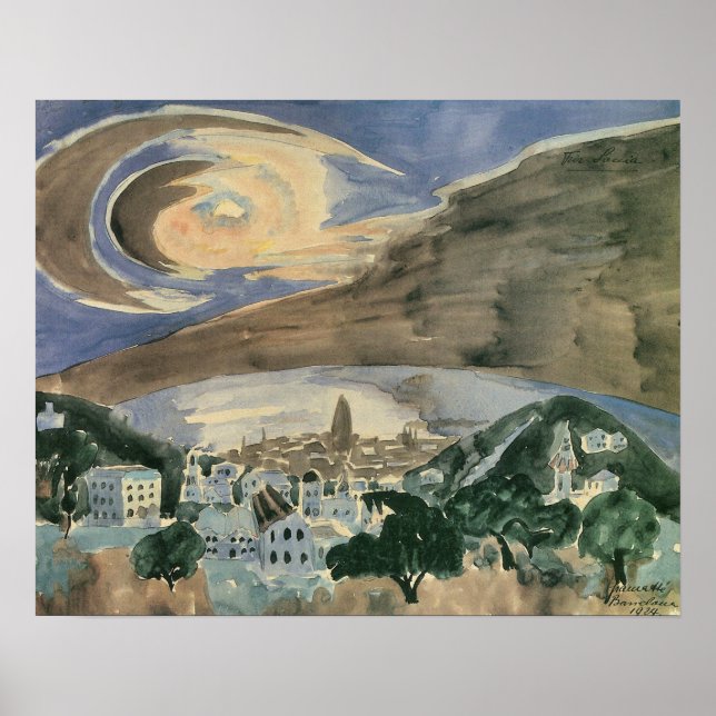 Moon Over Barcelona av Walter Gramatte Poster (Framsidan)