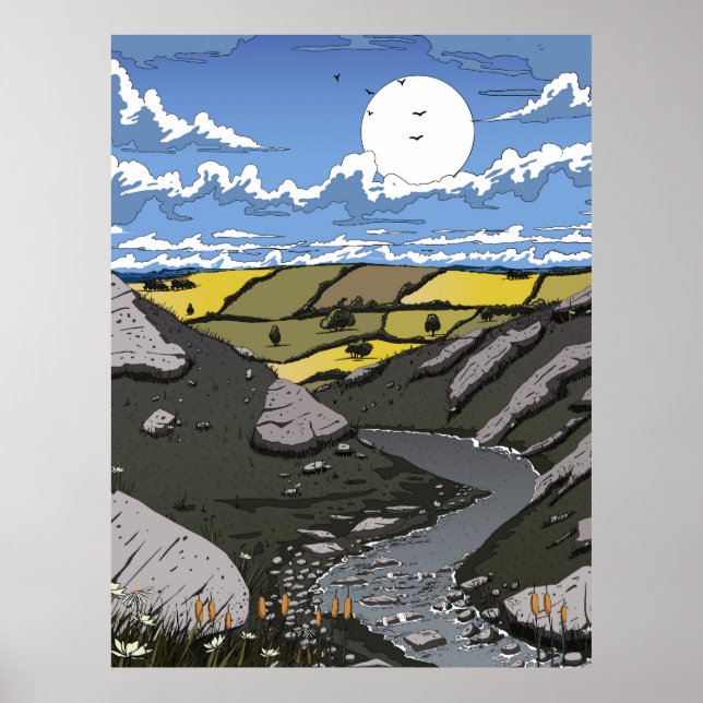 Moon Over The Valley Poster (Framsidan)