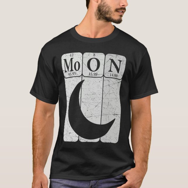 Moon Periodic Table Elements Moon Space Nerd Moon  T Shirt (Framsida)