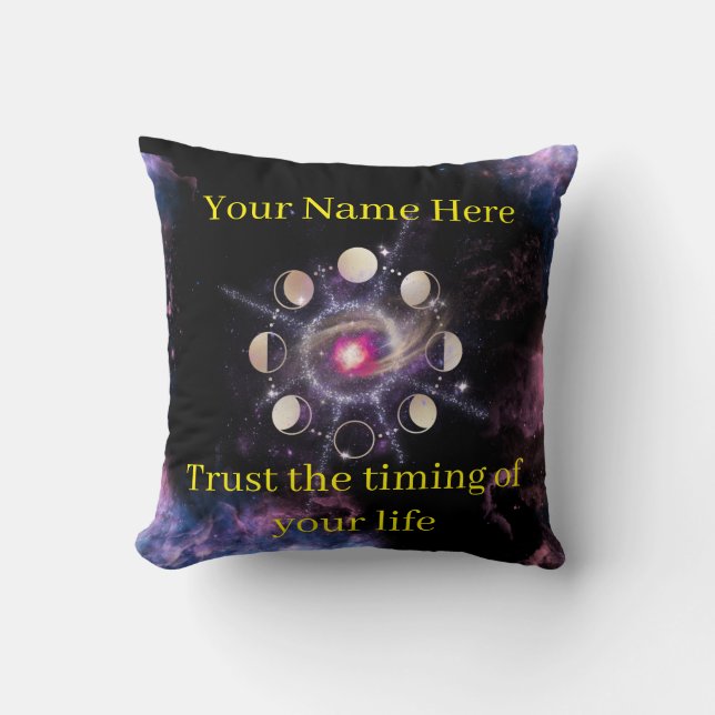 Moon Phases Decorative Pillow – Sacred Geometry &  Kudde (Framsida)