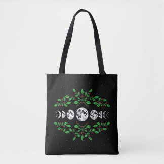 Moon phases garden tote bag tygkasse
