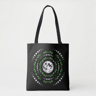 Moon phases mandala tote bag tygkasse