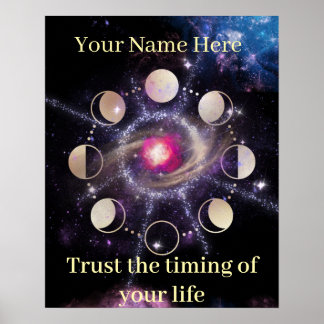 Moon Phases Sacred Geometry Wall Art Poster