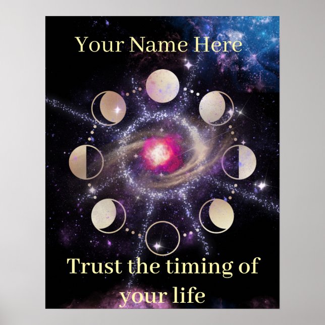 Moon Phases Sacred Geometry Wall Art Poster (Framsidan)