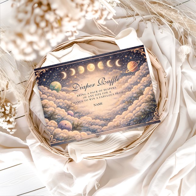Moon Phases Space Diapper Raffle Tilläggskort (Skapare uppladdad)