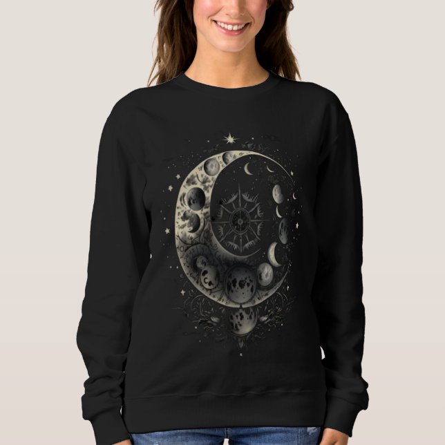 Moon Phases Space Lunar Cycles Astronomy T Shirt (Framsida)