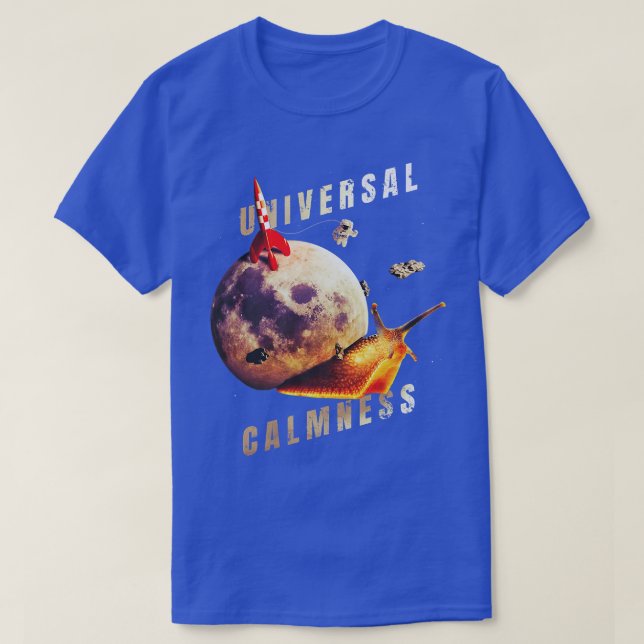Moon Snail in Space Universal Calmness Space Snail T Shirt (Design framsida)