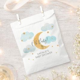 Moon & Stars Baby Shower Blue Clouds paper bag