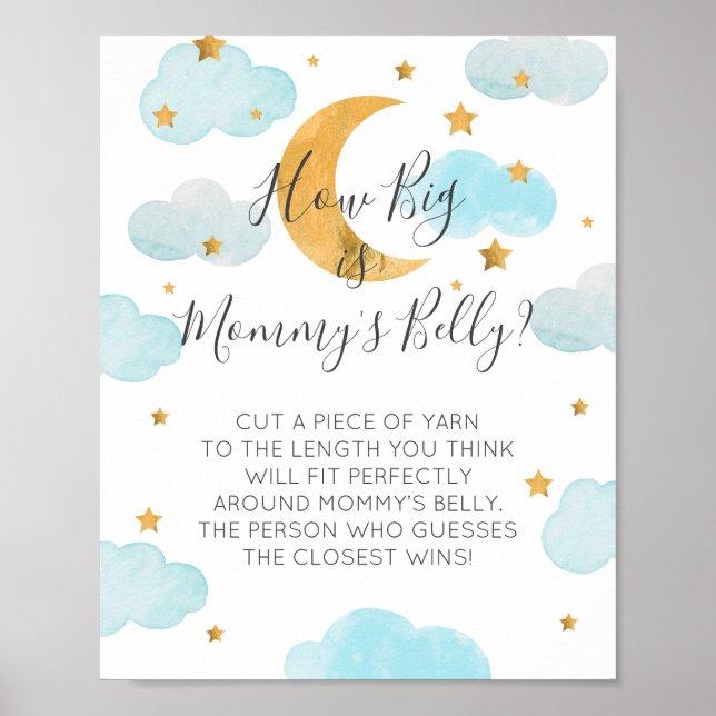 Moon & Stars blue ¿Qué tan grande es el Belly de m Poster (Framsidan)