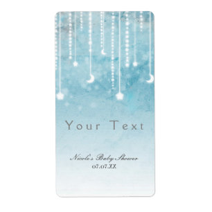 Moon & Stars Celestial Baby Shower-märke Fraktsedel