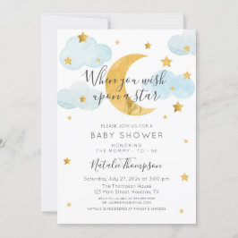 Moon & Stars theme Baby Shower Inbjudningar
