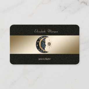 Moon Sun Gold Black Yoga Studio  Visitkort