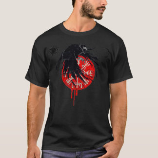 Moon Sun Vegvisir Raven Norse Mythology Viking Val T Shirt