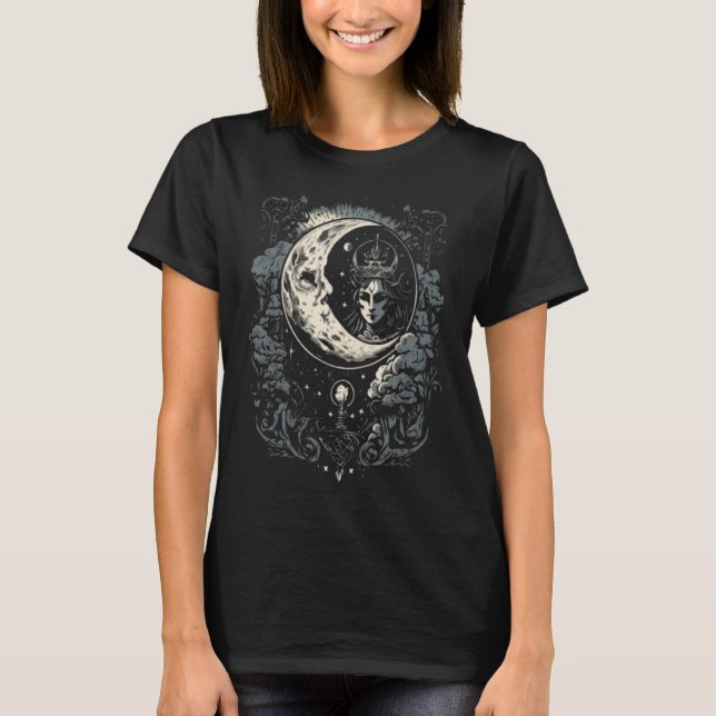 Moon Tarot Card Astrology Witchcraft  3 T Shirt (Framsida)