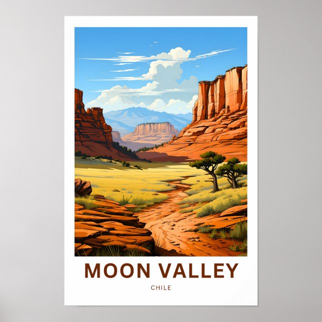 Moon Valley Chile Travel Skriv ut Poster (Framsidan)
