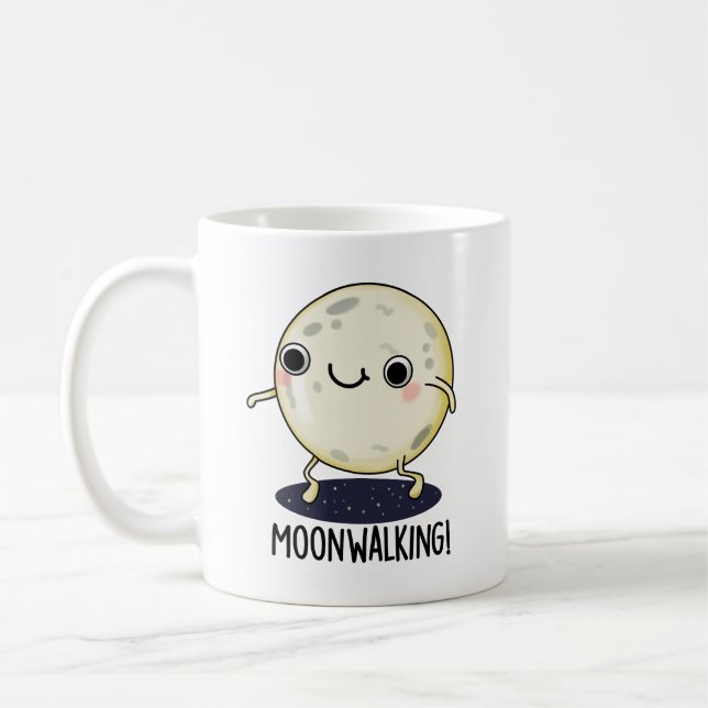 Moon Walking Funny Dance Pun  Kaffemugg (Vänster)