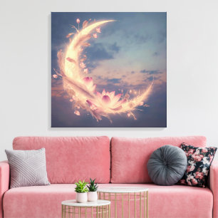 Moon Whisper Mandala Boho Väggkonst Canvastryck