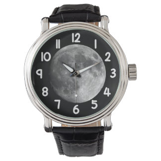 Moon Wrist Watch – Black Night Sky Space Timepiece Armbandsur