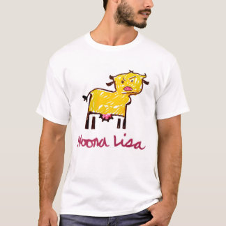 Moona Lisa Cow Teckning T-Shirt