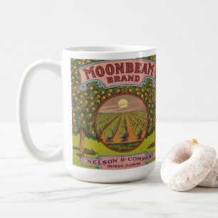 Moonbeam Brand Vintage Citrus-etikett Kaffemugg
